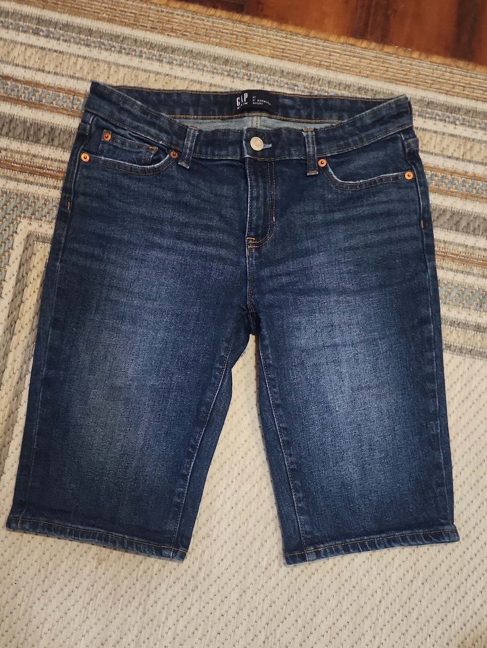 GAP Women's Dark Blue Denim Knee-Length Shorts